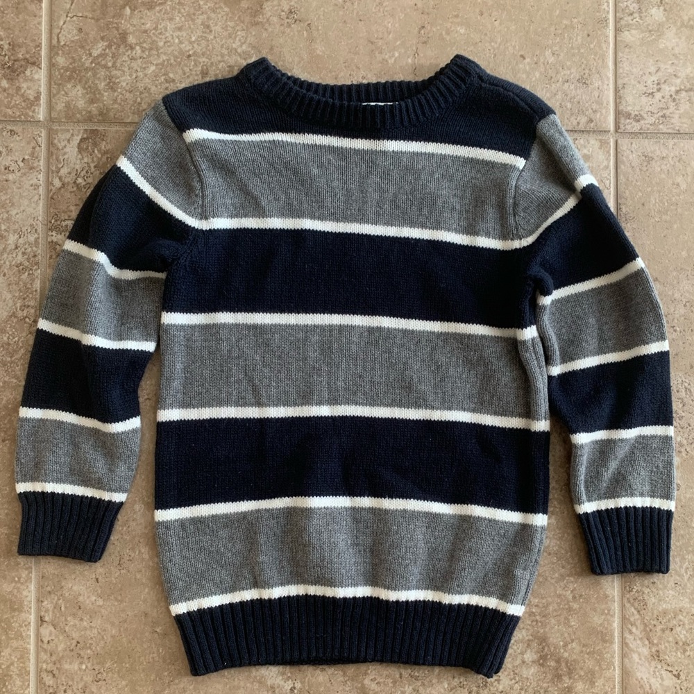 Boys Crew Neck Striped Sweater - 4T
